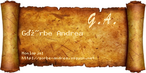 Görbe Andrea névjegykártya
