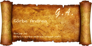 Görbe Andrea névjegykártya